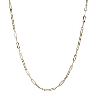 Elle Paperclip Necklace in 18k Yellow Gold Plated Sterling Silver, 17" Length