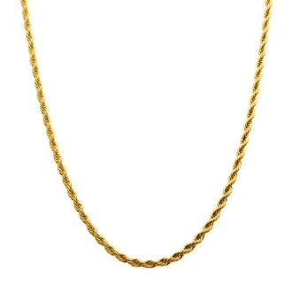 Inox Rope Chain 4mm in 18k Gold-Plated Stainless Steel 26" Length