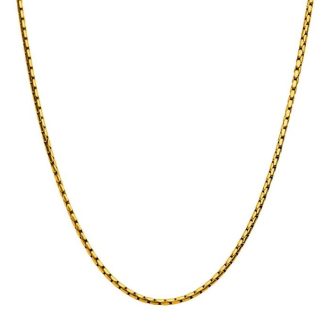 Inox 3mm 18K Gold Plated Boston Link Chain Necklace
