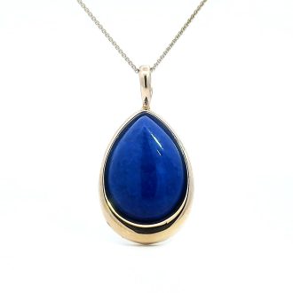 Fashion Necklace with Lapis Lazuli in 14k Yellow Gold