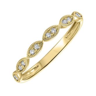 Wedding Band with .12ctw Round Diamonds in 10k Yellow Gold