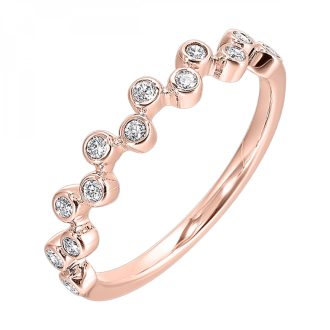 Stackable Fashion Ring with .20ctw Round Diamonds in 14k Rose Gold