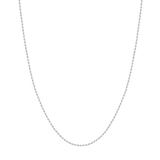 Rope Chain 1.56mm in 10k White Gold 24" Length