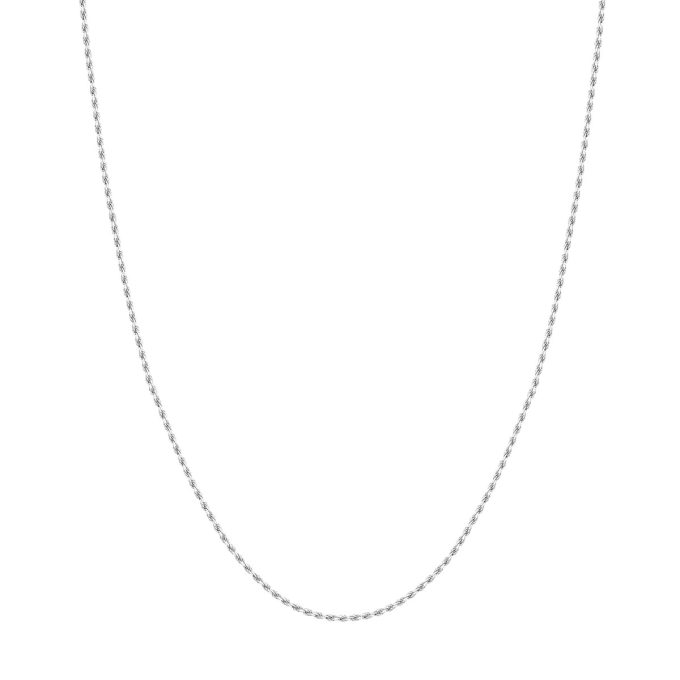 Rope Chain 1.56mm in 10k White Gold 24" Length