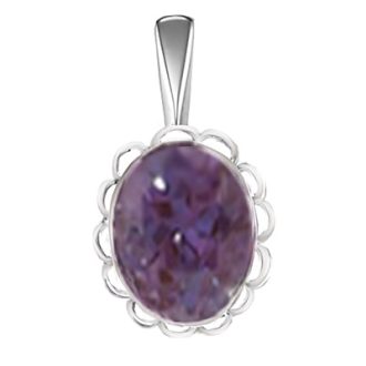 Oval June Birthstone Necklace in Sterling Silver