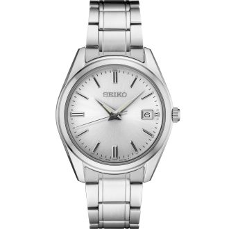 Seiko Men's Quartz Watch with Silver Dial in Stainless Steel