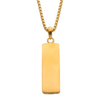 Inox Men's 18K Gold Plated Engravable Necklace