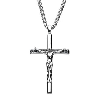 Inox Men's Crucifix Necklace in Stainless Steel