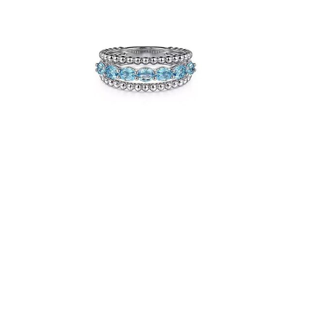 Gabriel Bujukan Ring with Blue Topaz in Sterling Silver