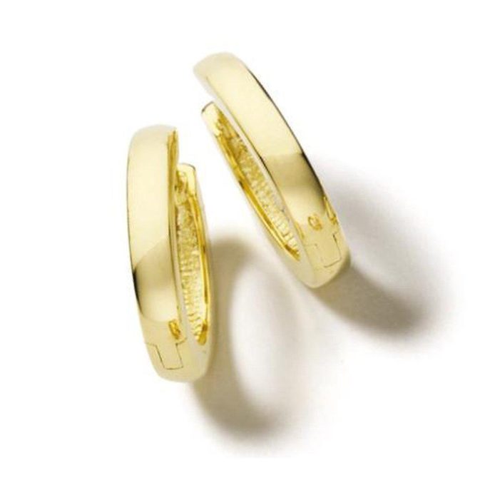 Breuning Huggie Hoop Earrings in 14k Yellow Gold Plate