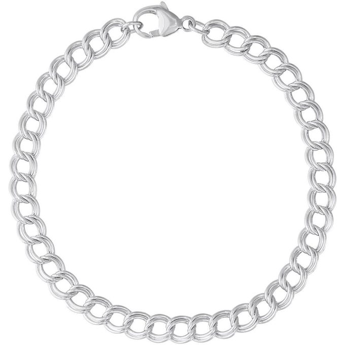 Rembrandt Petite Double Link Dapped Curb Classic Bracelet