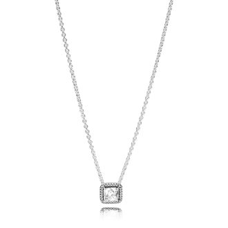 Pandora Square Sparkle Halo Necklace