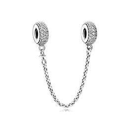 Sparkling Pave Safety Chain Charm