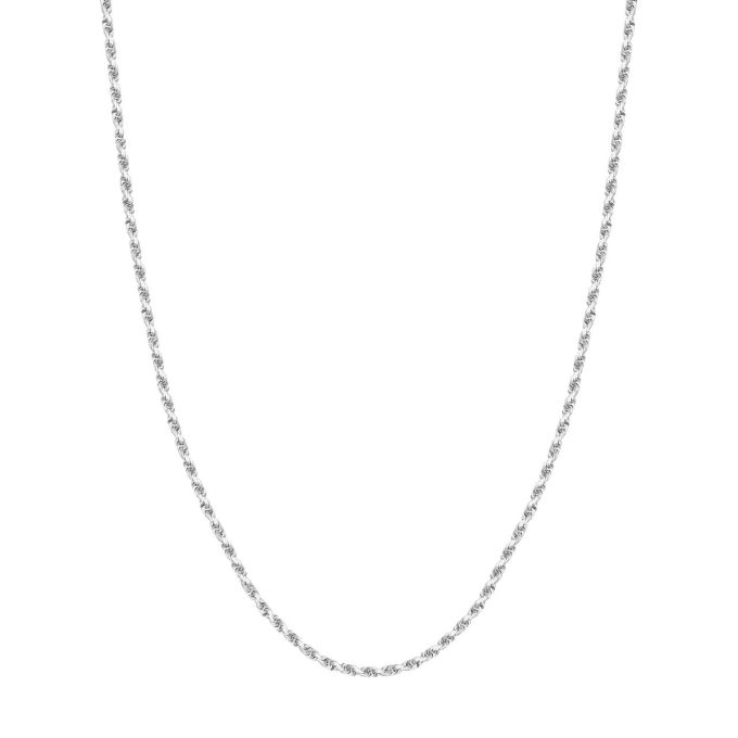 Rope Chain 3mm in 10k White Gold 24" Length