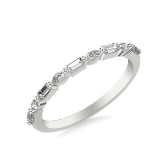 Artcarved Wedding Band with .31ctw Round Diamonds in 14k White Gold