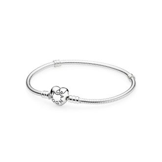 Pandora Pandora Moments Heart Clasp Snake Chain Bracelet