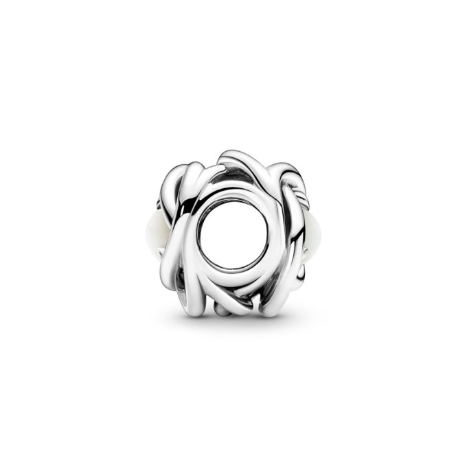 Pandora June White Mother of Pearl Eternity Circle Charm