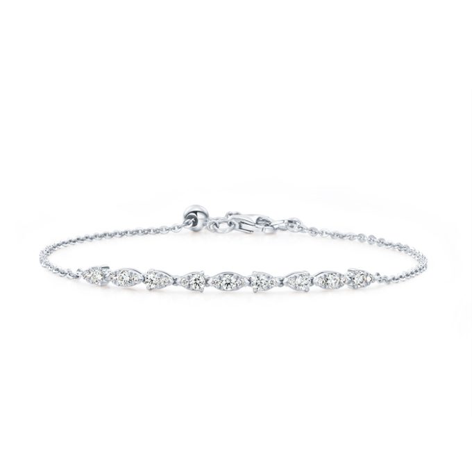 Hearts on Fire Aerial Dewdrop Bracelet with .41ctw Round Diamonds in 18k White Gold