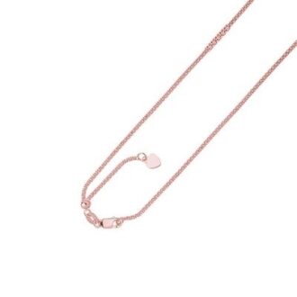 Popcorn Chain 22" Adjustable Length in 14k Rose Gold