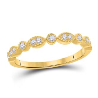 0.16CTW SI2 G/H Diamond 10K Yellow Gold Patterned Ring with Prong Setting