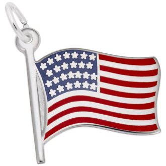 Rembrandt Painted American Flag Charm