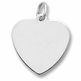 Small Heart Disc Charm in Sterling Silver by Rembrandt Charms