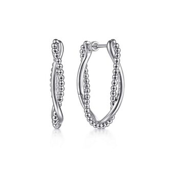 Gabriel Sterling Silver Bujukan Intricate Hoop Earrings EG14167SVJJJ $255