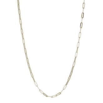 Elle Paperclip Necklace in 18k Gold Plated Sterling Silver, 24" Length