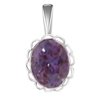 Oval June Birthstone Necklace in Sterling Silver