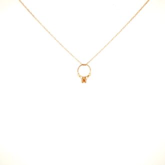 Citrine Birthstone Ring Charm Necklace w/ Chain in 10k Yellow Gold