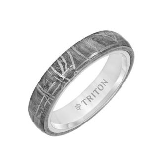 Dome-Style Meteorite and 14k White Gold Ring with Edge-to-Edge Design