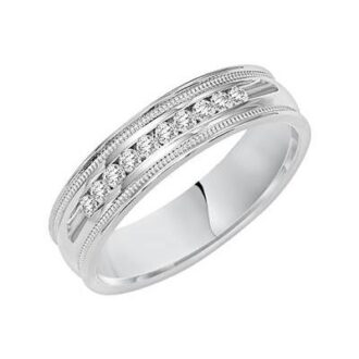 Wedding Band with .25ctw Round Diamonds in 14k White Gold