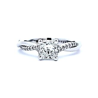 Engagement Ring with 1.01ctw Round Diamonds in 14k White Gold