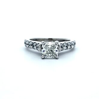 Pre-Owned Engagement Ring with 1.21ct Cushion Cut Diamond in 14k White Gold