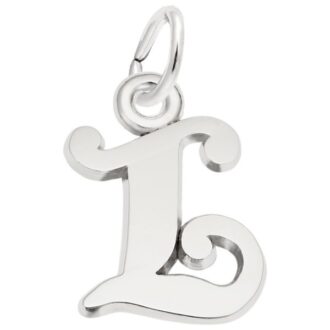 Initial L Charm in Sterling Silver by Rembrandt Charms