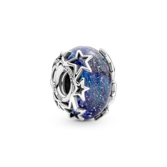 Galaxy Blue & Star Murano Charm