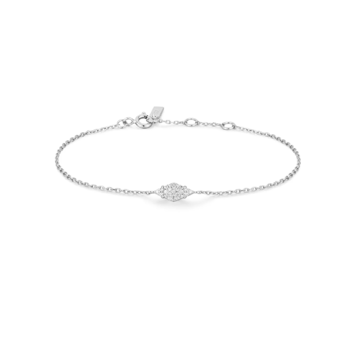 Ania Haie Diamond Shape Pave CZ Bracelet in Sterling Silver 7"