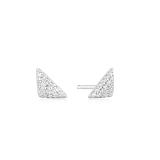 Ania Haie Pave CZ Triangle Stud Earrings in Sterling Silver