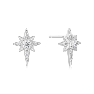 Ania Haie Crystal Star Stud Earrings in Sterling Silver