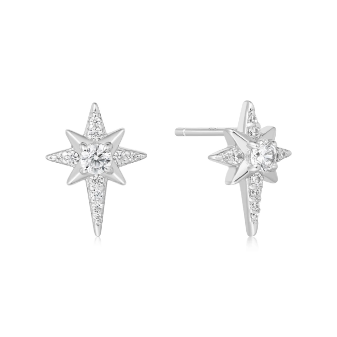 Ania Haie Crystal Star Stud Earrings in Sterling Silver