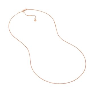 Box Chain in 14k Rose Gold 22" Adjustable Length