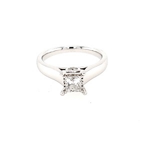 True Reflections Solitaire Engagement Ring with 1/2ct Princess Cut Diamond in 14k White Gold