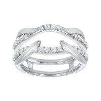 Enhancer Wedding Band with .50ctw Round Diamonds in 14k White Gold