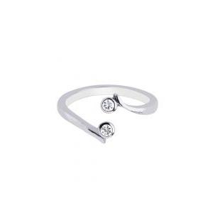 Toe Ring with Cubic Zirconia in Sterling Silver