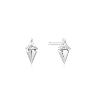 Ania Haie Triangle CZ Stud Earrings in Sterling Silver