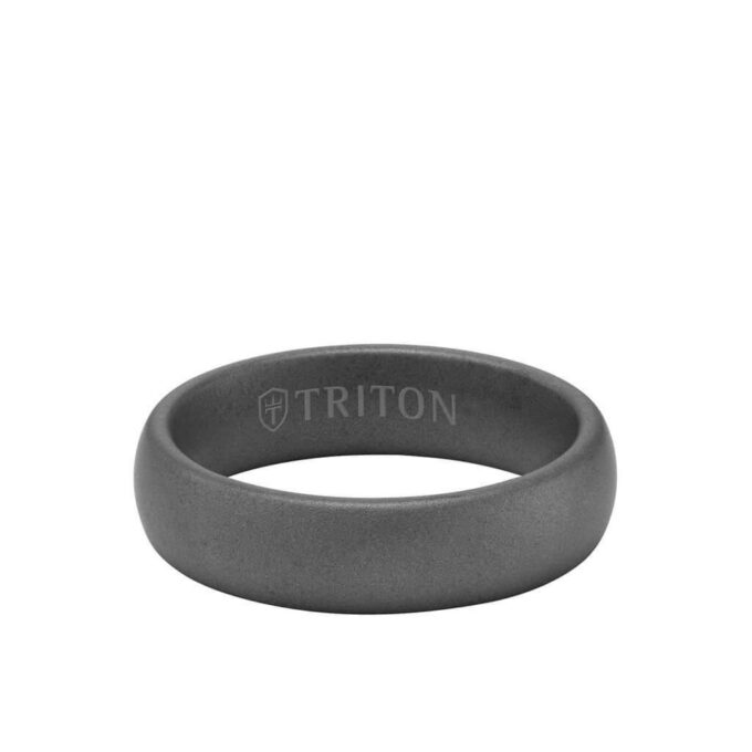 Triton Men's Wedding Band 6mm in Gray Tungsten Carbide