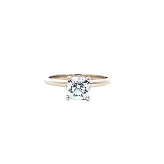 Pre-Owned Hidden Halo Engagement Ring with 1.07ctw Cushion Cut Diamond in 14k Yellow Gold