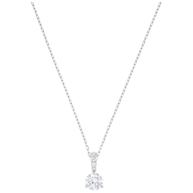 Swarovski Solitaire Necklace with White Crystals in White