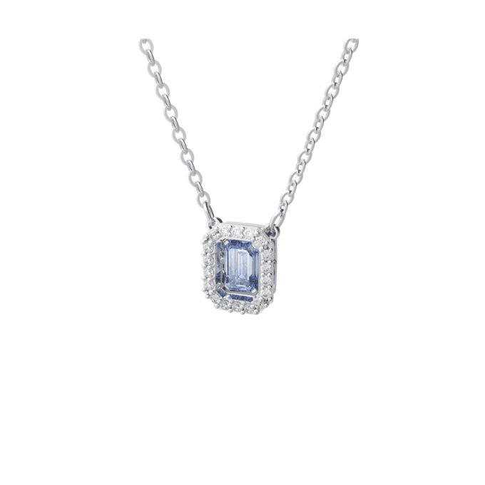 Swarovski Millenia necklace Octagon cut Swarovski Zirconia, Blue, Rhodium plated