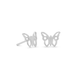 Butterfly Stud Earrings in Sterling Silver